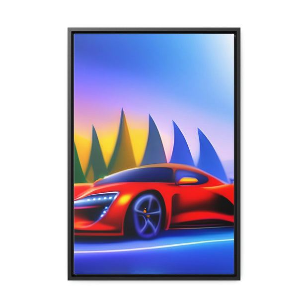 A Glimpse into the Future: Futuristic Sports Car Canvas Wrap, Modern Art, Abstract Art, Wall Art CE Digital Gift Store