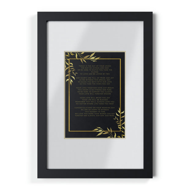 Parent's Love: A Sentimental Poem for a Sons Wedding Day CE Digital Gift Store