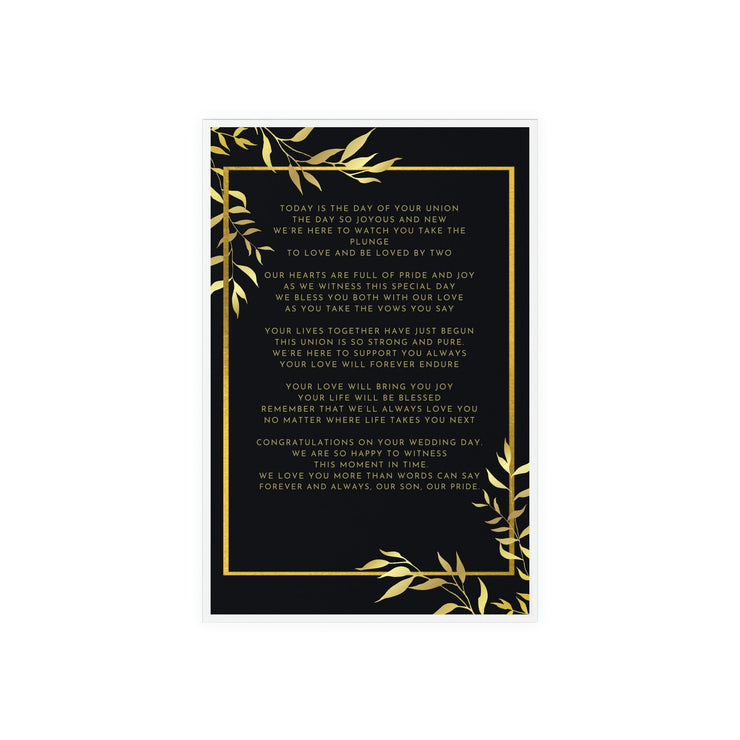 A Parent's Blessing: A Sentimental Poem for a Son's Wedding Day" CE Digital Gift Store