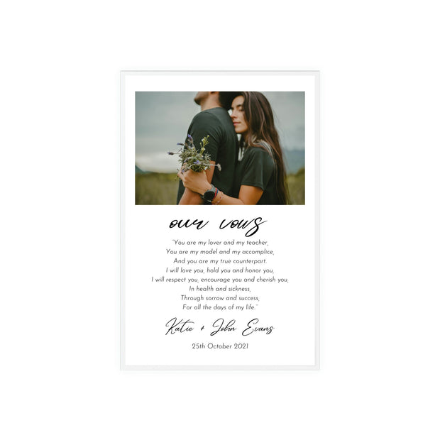 A Personalized Wedding Day Photo and Vows Message:, Gift for couple, Gift for Wedding, Wedding Day Gift, Anniversary Gift CE Digital Gift Store