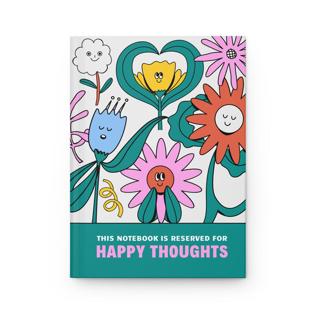 Happy Thoughts Personalized Notebook, Hardcover Journal Matte, Personal Journal, 2023 Notebook, A5 Notebook Hardback Lined Premium Quality CE Digital Gift Store