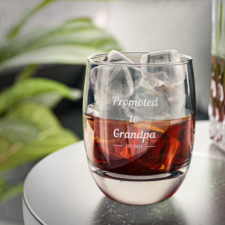 Father's Day Gift Idea, Promoted to Grandpa, Gifts for Grandfather, 1st Time Grandpa Gift, Gift for Dad, Custom Gift for him, Whiskey Glass CE Digital Gift Store