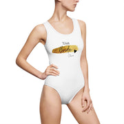 Personalized Team Bride Women's Classic One-Piece Swimsuit (AOP) Hen Party swimsuit, Custom Bachelorette Swimwear CE Digital Gift Store