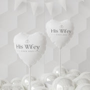 Personalized His Wifey Wedding Balloon (Round and Heart-shaped), Custom For Wedding Birthday Party Décor Kids Balloon Baby Sho CE Digital Gift Store