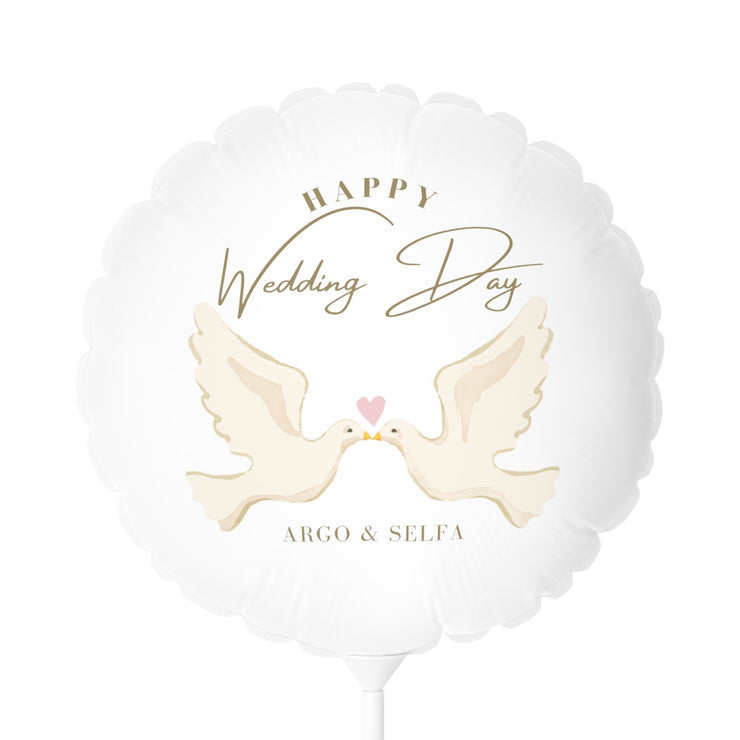 Personalized Wedding Day Balloon (Round and Heart-shaped), Custom For Wedding Birthday Party Décor Kids Balloon Baby Shower CE Digital Gift Store