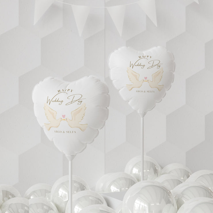 Personalized Wedding Day Balloon (Round and Heart-shaped), Custom For Wedding Birthday Party Décor Kids Balloon Baby Shower CE Digital Gift Store