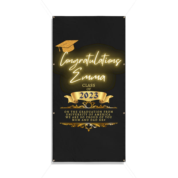 Personalized Graduation Gift Class of 2023 Custom Graduation Party Backdrop | Personalized Congrats Grad School Colors Banner, Vinyl Banners CE Digital Gift Store