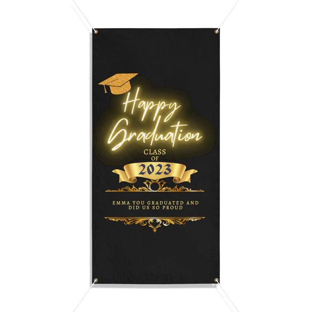Personalised Graduation Gift Class of 2023 Custom Graduation Party Backdrop | Personalized Congrats Grad School Colors Banner, Vinyl Banners CE Digital Gift Store