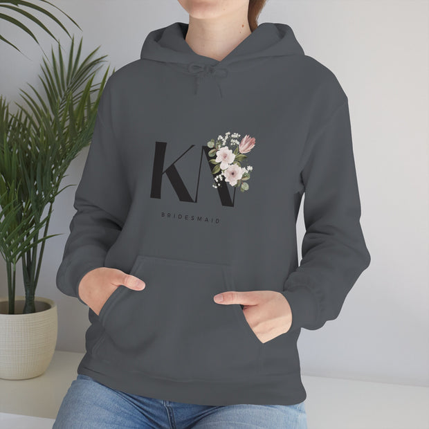 Personalized Bridesmaid name Hooded Sweatshirt| Custom initials and Name Unisex Heavy Blend hoodie, Wedding Party Sweatshirt CE Digital Gift Store