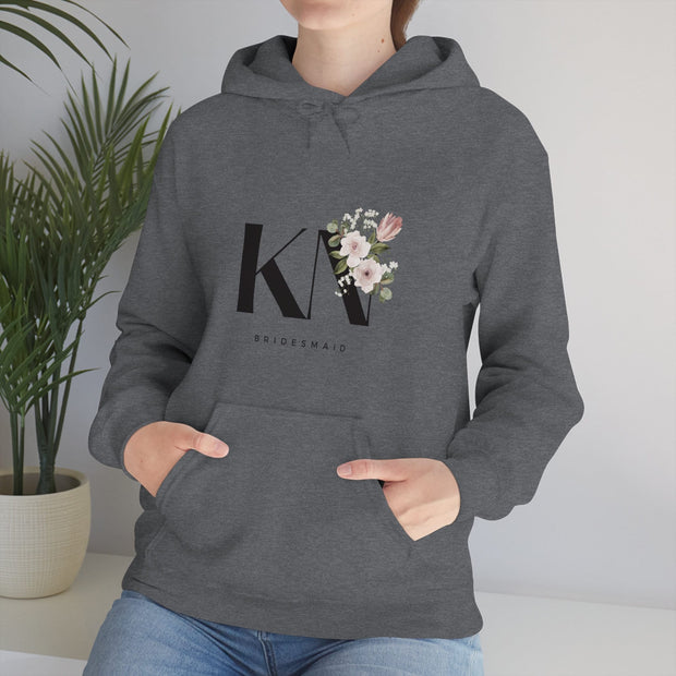 Personalized Bridesmaid name Hooded Sweatshirt| Custom initials and Name Unisex Heavy Blend hoodie, Wedding Party Sweatshirt CE Digital Gift Store