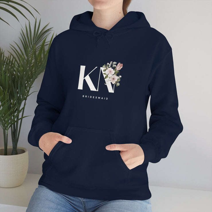 Personalized Bridesmaid name Hooded Sweatshirt| Custom initials and Name Unisex Heavy Blend hoodie, Wedding Party Sweatshirt CE Digital Gift Store