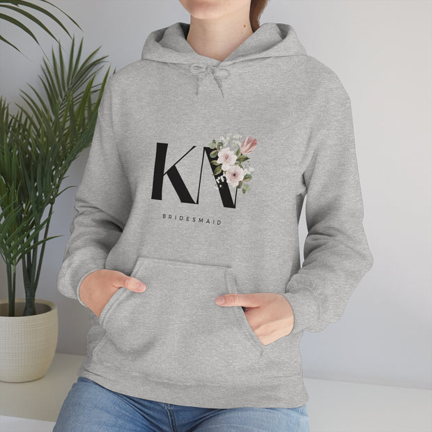 Personalized Bridesmaid name Hooded Sweatshirt| Custom initials and Name Unisex Heavy Blend hoodie, Wedding Party Sweatshirt CE Digital Gift Store