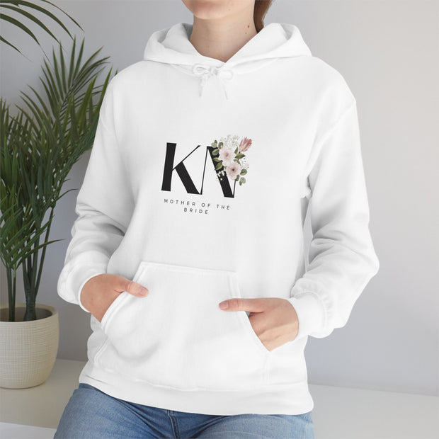 Personalized Mother of the Bride name Hooded Sweatshirt| Custom initials and Name Unisex Heavy Blend hoodie, Wedding Party Sweatshirt CE Digital Gift Store