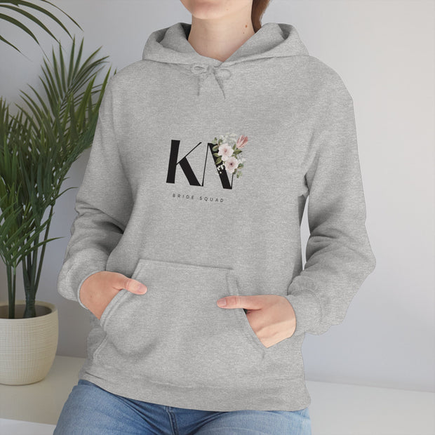 Personalized Bride Squad Bridesmaid name Hooded Sweatshirt| Custom initials and Name Unisex Heavy Blend hoodie, Wedding Party Sweatshirt CE Digital Gift Store