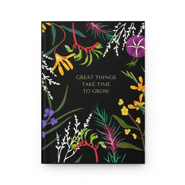 Great Things Take Time Grow Notebook, Hardcover Journal Matte, Personal Journal, 2023 Notebook, A5 Notebook Hardback Lined Premium Quality CE Digital Gift Store