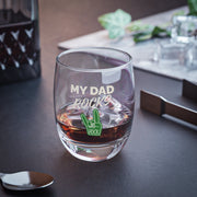 My Dad Rocks Father's Day Gift Idea, Gift for Dad, Gifts for father, Daddy Gift, Gift idea for Dad, Custom Gift for him, Whiskey Glass CE Digital Gift Store
