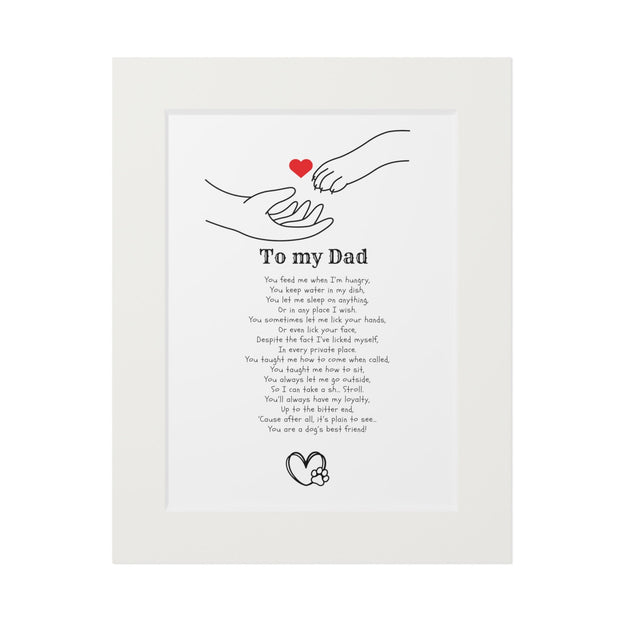 Dog Dad Fathers Day Card - Fathers Day Print From The Dog - Dog Poem Fathers - Dog Fathers Day Card - Printed Dog Dad Card Print CE Digital Gift Store
