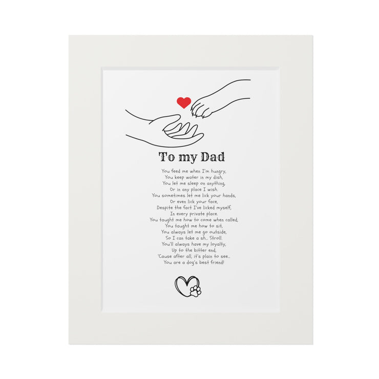 Dog Dad Fathers Day Card - Fathers Day Print From The Dog - Dog Poem Fathers - Dog Fathers Day Card - Printed Dog Dad Card Print CE Digital Gift Store