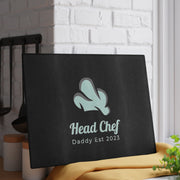 Dad Head Chef Kitchen Glass Cutting Board, Fathers Day Gift, Birthday Gift Idea, Gift for Dad, Gift For Daddy. Custom Gift CE Digital Gift Store