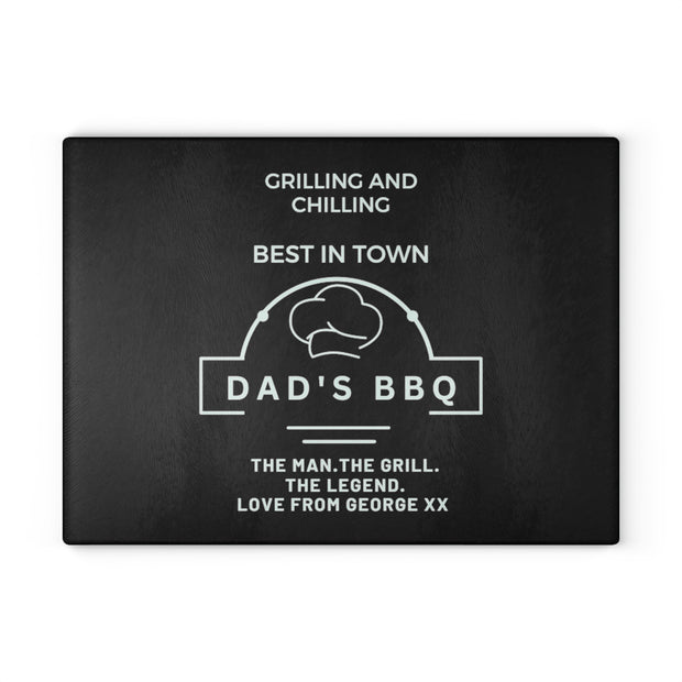 Perfect Fathers Day Gift - Kitchen Glass Cutting Board with Personalization, Gift For Dad, Daddy Gift Idea. CE Digital Gift Store