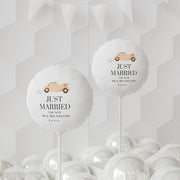 Personalized Just Married Balloon (Round and Heart-shaped), Custom For Wedding Birthday Party Décor Kids Balloon Baby Shower CE Digital Gift Store