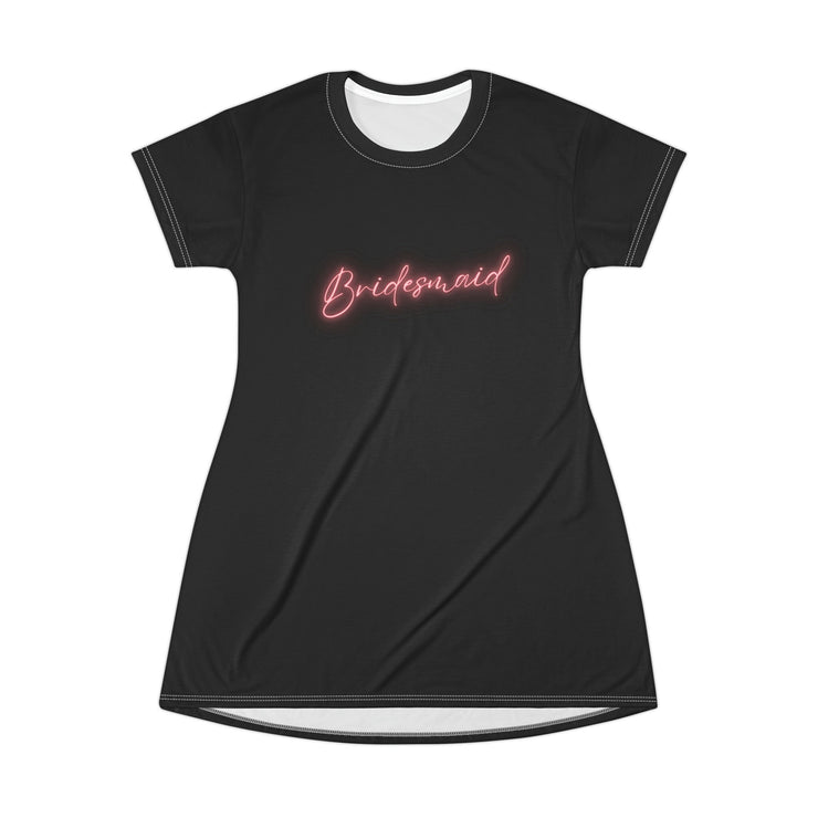 Personalised Bridesmaid Women's T-Shirt Dress, Personalized Bridal Dress, Hen Party Outfit, Custom Bachelorette Costume, Bridal Party CE Digital Gift Store