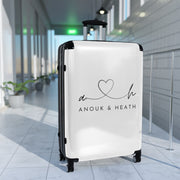 Custom Name Hard Shell Suitcase with 4 Spinner Wheels Travel Luggage Black, Couples Luggage CE Digital Gift Store
