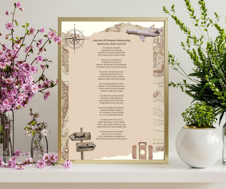 Little Travelling Token Pocket Hug Poem Card, Gift Keepsake, Daughter, Son, Friend, Going Away, Miss You, Thinking of You CE Digital Gift Store