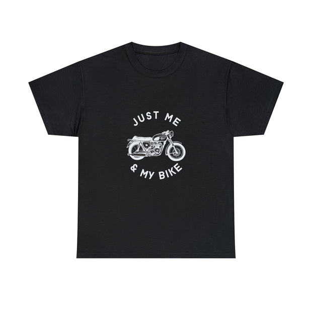 Just Me and My Bike Quote T-Shirts - Motorcycle Shirt for Women, Ladies Biker Tee, Motorcycle Gifts, Motorcycle Tees, Biker Clothing