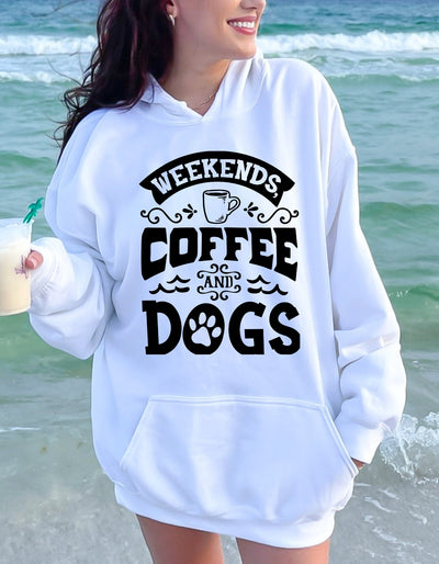 Weekend coffee and dogs beach Hooded Sweatshirt