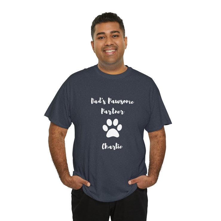 Unleash the Joy of Being Dad's Pawsome Partner with Our Customizable Dog Name T-shirt CE Digital Gift Store