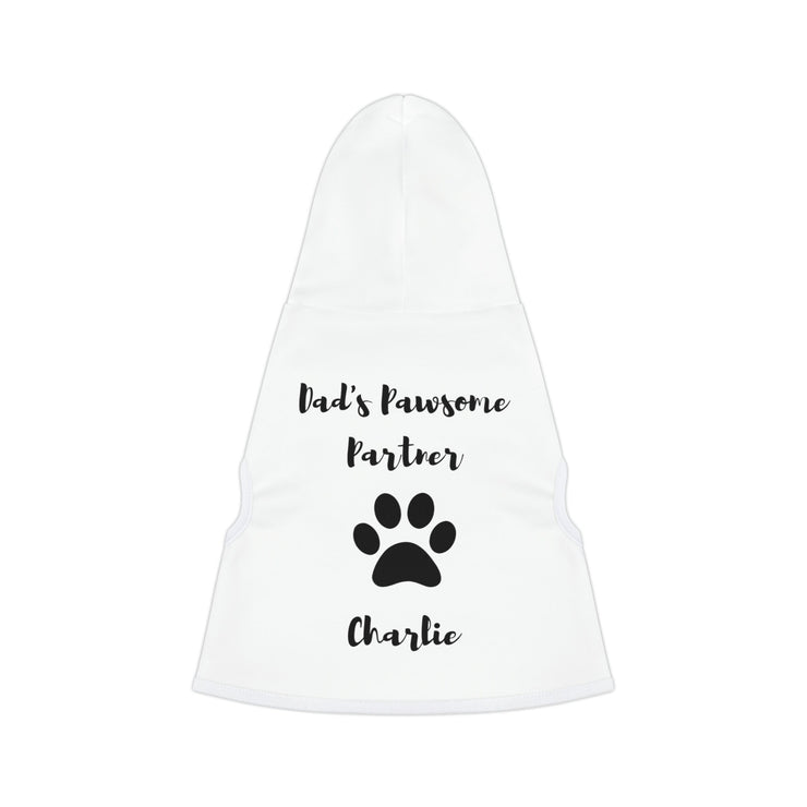 Personalized "Dad's Pawsome Partner" Pet Hoodie | Customizable, 5 Sizes, Stylish Design/Matching T-shirt CE Digital Gift Store