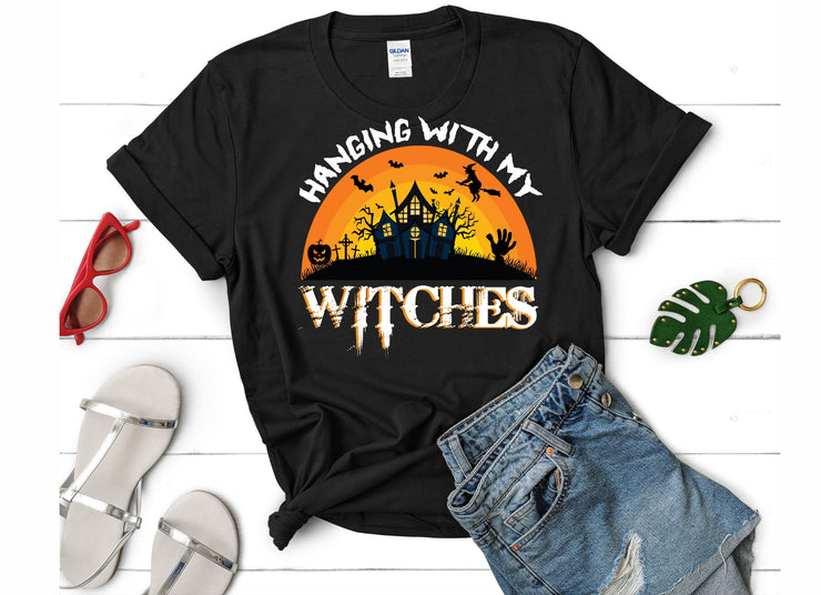 Hanging with My Witches Black T-Shirt - Embrace the Magic of Sisterhood