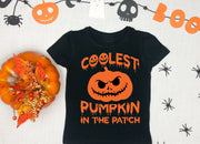 Coolest Pumpkin on the Patch Kids Black Orange Print T-Shirt - Style Meets Comfort