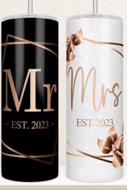 Mrs. Est 2023 Wedding Tumbler - Wedding Gift, Gift for Bride, Gift for Couple