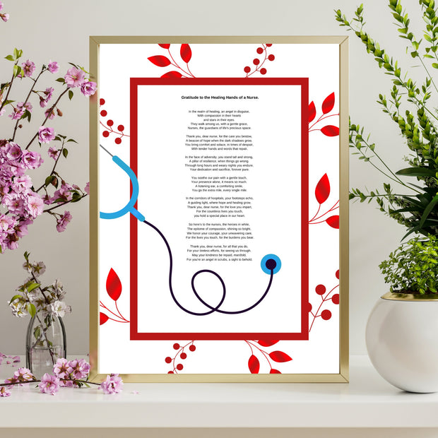 Nurse Print, Nurse Gift, Thank you gift, Best Friend, nurse poem, Doctor gift, Thank you nurse, NHS, Work gift, Student nurse. CE Digital Gift Store