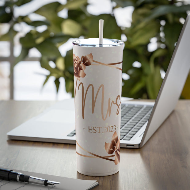 Mrs. Est 2023 Wedding Tumbler - Wedding Gift, Gift for Bride, Gift for Couple