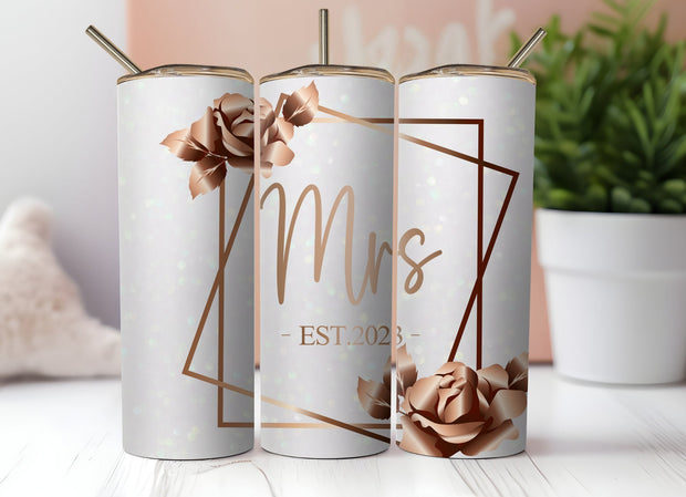 Mrs. Est 2023 Wedding Tumbler - Wedding Gift, Gift for Bride, Gift for Couple