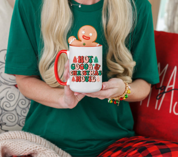 Drink Hot Cocoa And Watch Christmas Movies Cute Coffee Mug | Cute Christmas Mug | Stocking Stuffer