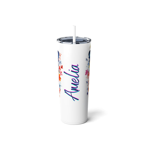 Personalized Butterfly Tumbler | Girl's Trip Tumbler | Stainless Steel Cup Straw | Bridesmaid Gift | Wedding | Mothers Day | Birthday Cup