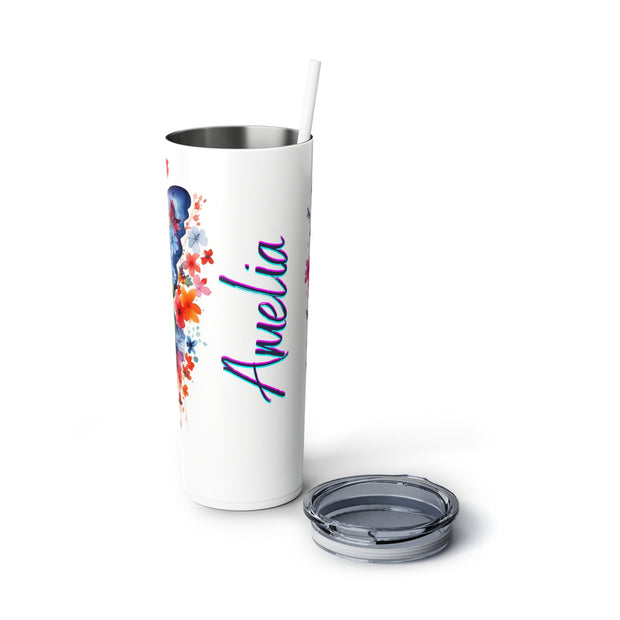 Personalized Butterfly Tumbler | Girl's Trip Tumbler | Stainless Steel Cup Straw | Bridesmaid Gift | Wedding | Mothers Day | Birthday Cup