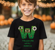 Halloween custom monster letter and name children's Halloween Shirt, Toddler T-Shirt, Boys Shirt, Kids Halloween, Autumn, Fall, Fancy Dress