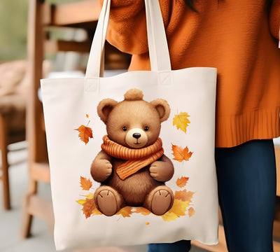 Cute Bear Tote Bag, Personalised Tote Bag For Bear Lovers, Reusable Shopping Bag, Mothers Day Gifts For Women, Bear Gift, Birthday