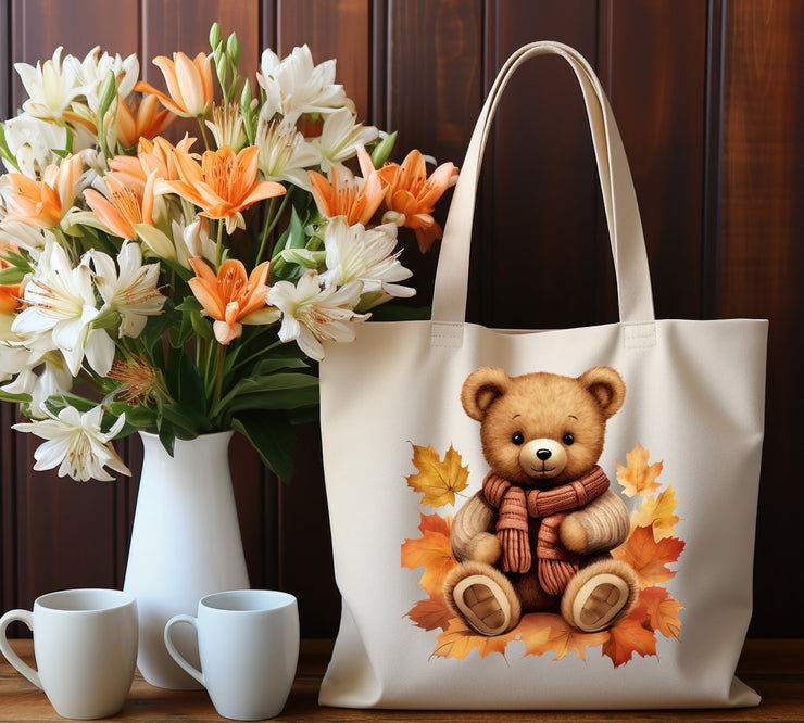 Cute Bear Tote Bag, Personalised Tote Bag For Bear Lovers, Reusable Shopping Bag, Mothers Day Gifts For Women, Bear Gift, Birthday