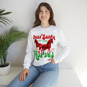 Stay Cozy with our "Dear Santa, Just Bring Horses" Sweatshirt, Christmas Sweatshirt, Christmas Jumper