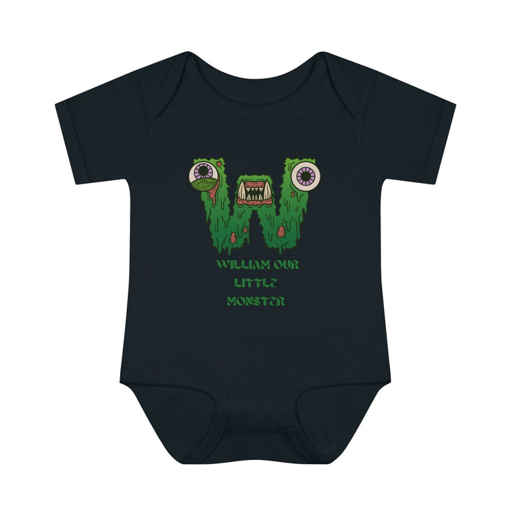 Custom Monster Letter and Name Infant Baby Rib Bodysuit - Personalized Baby Apparel