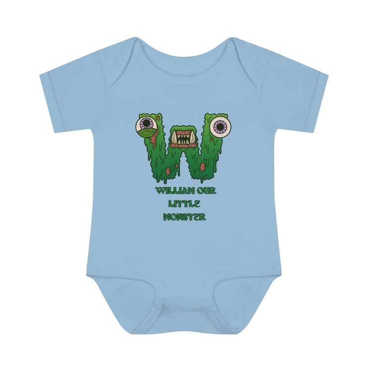 Custom Monster Letter and Name Infant Baby Rib Bodysuit - Personalized Baby Apparel