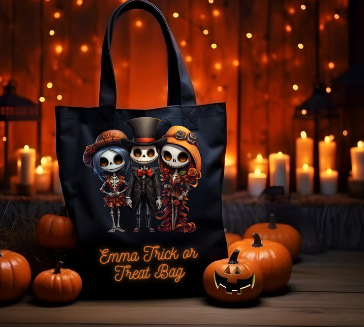 HALLOWEEN TREAT BAG | Personalised Trick or Treat Bag | Halloweening bag | Happy Halloween bag | Halloween tote bag | Kids Halloween outfit